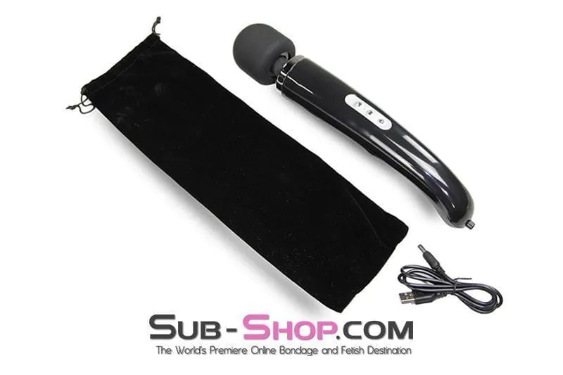 3433M      30 Speed Wireless USB Rechargeable Magic Wand Vibrator, Black