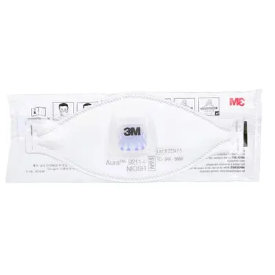 3M 9211  Aura N95 Disposable Particulate Respirator Mask. Box/10 Each