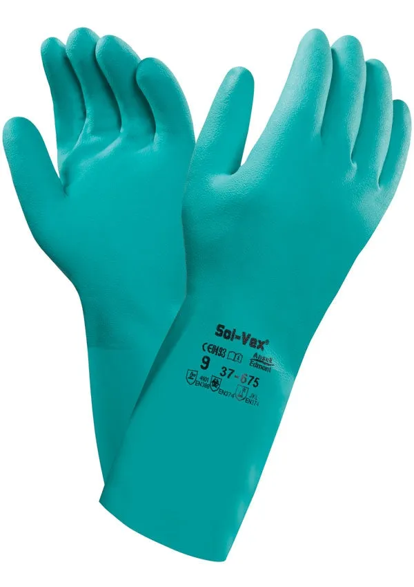 Ansell Solvex {37-675's} Green Large Gloves {All Sizes}