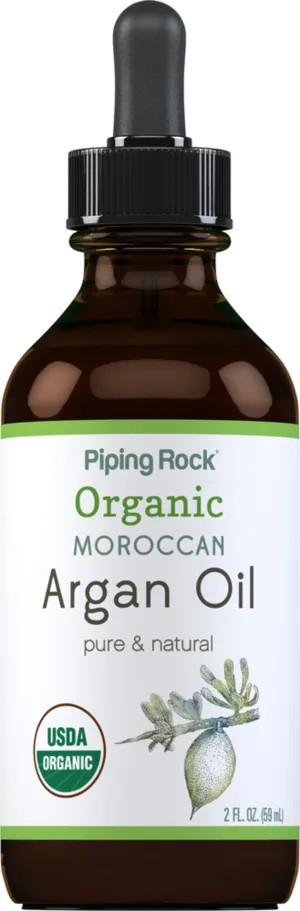 Argan Oil Pure Moroccan Liquid Gold (Organic), 2 fl oz (59 mL) Dropper Bottle