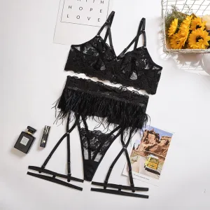 Black Ballerina Three Piece Lingerie