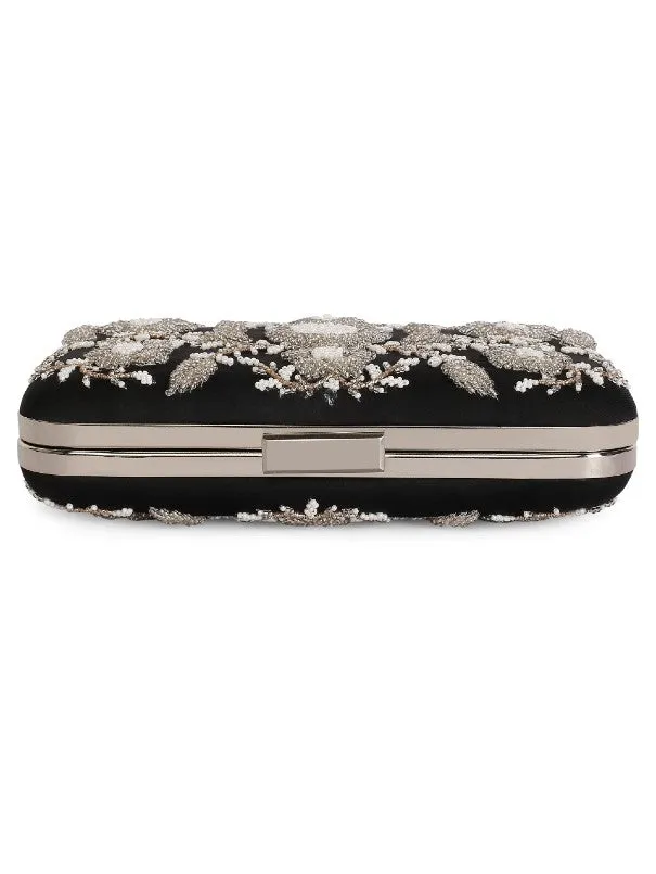 Black Ornate Clutch Bag