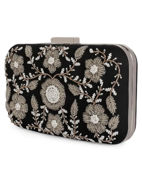 Black Ornate Clutch Bag