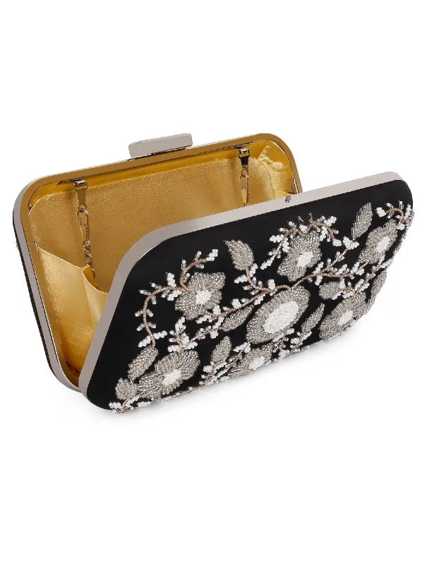 Black Ornate Clutch Bag