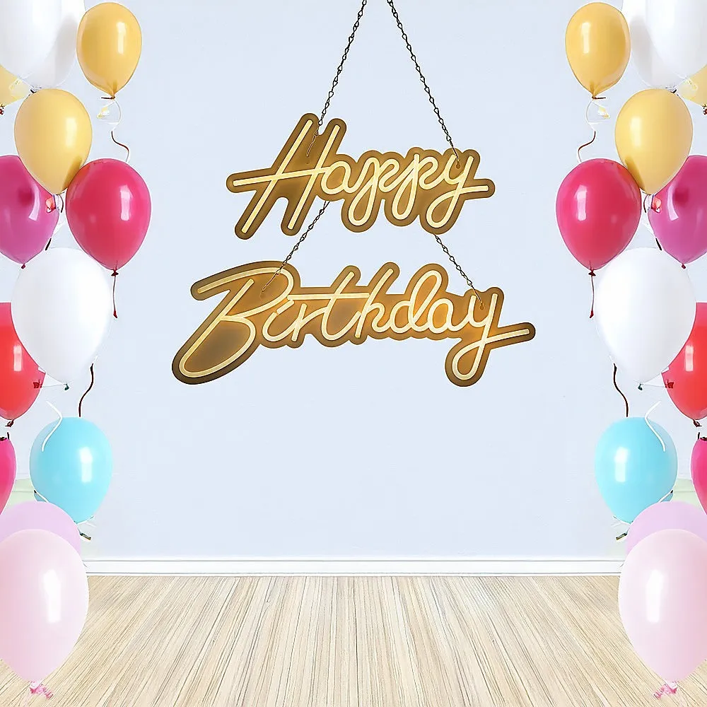 Bright LED Neon Happy Birthday Sign, Extra Brightness Control