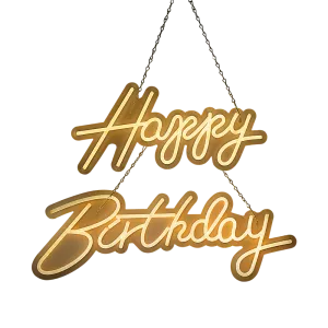 Bright LED Neon Happy Birthday Sign, Extra Brightness Control