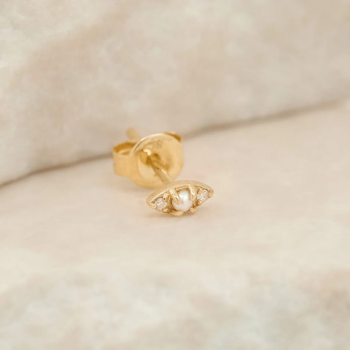 By Charlotte 14k Gold Petal of Peace Single Stud Earring