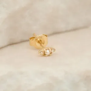 By Charlotte 14k Gold Petal of Peace Single Stud Earring