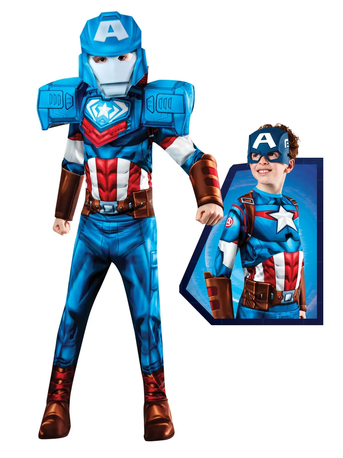 Captain America Mechstrike Deluxe Costume for Kids - Marvel Avengers Mech Strike