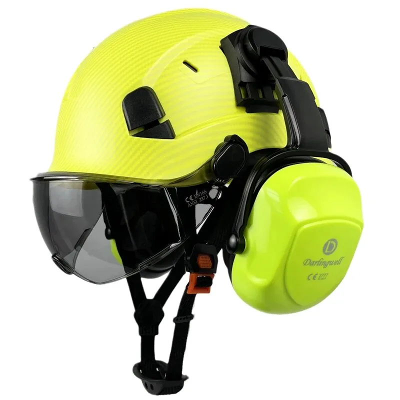 Carbon Fiber Pattern Safety Helmet With Visor