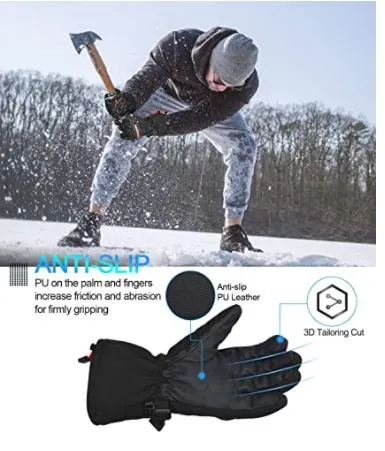 Cevapro -40℉ Winter Gloves Waterproof Ski Gloves 3M Insulated Snowboard Gloves