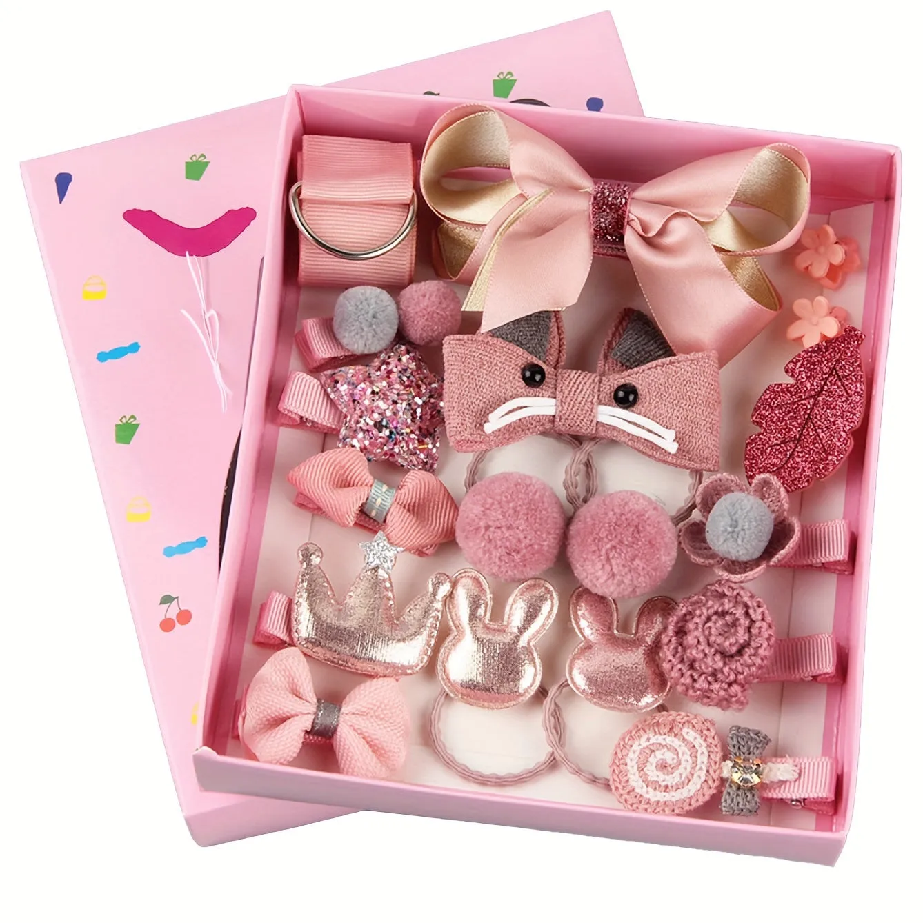 Deluxe Hair Clip Set 18pcs Girls Hair Accessories in Gift Box