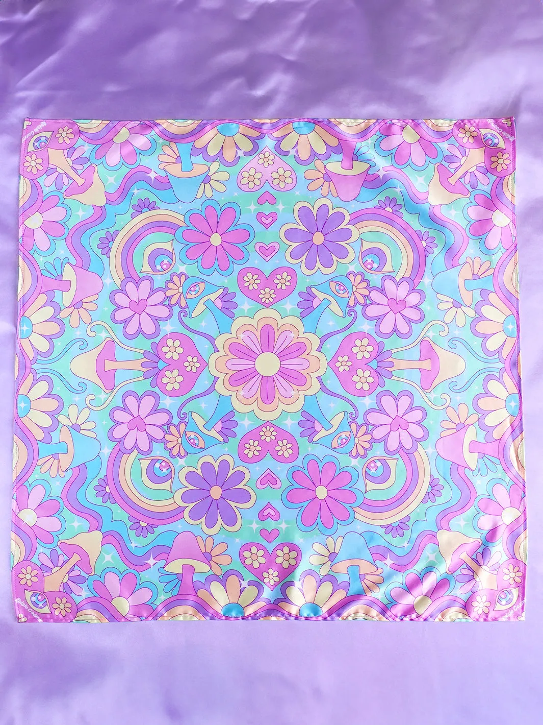 FLOWER CHILD SATIN SCARF