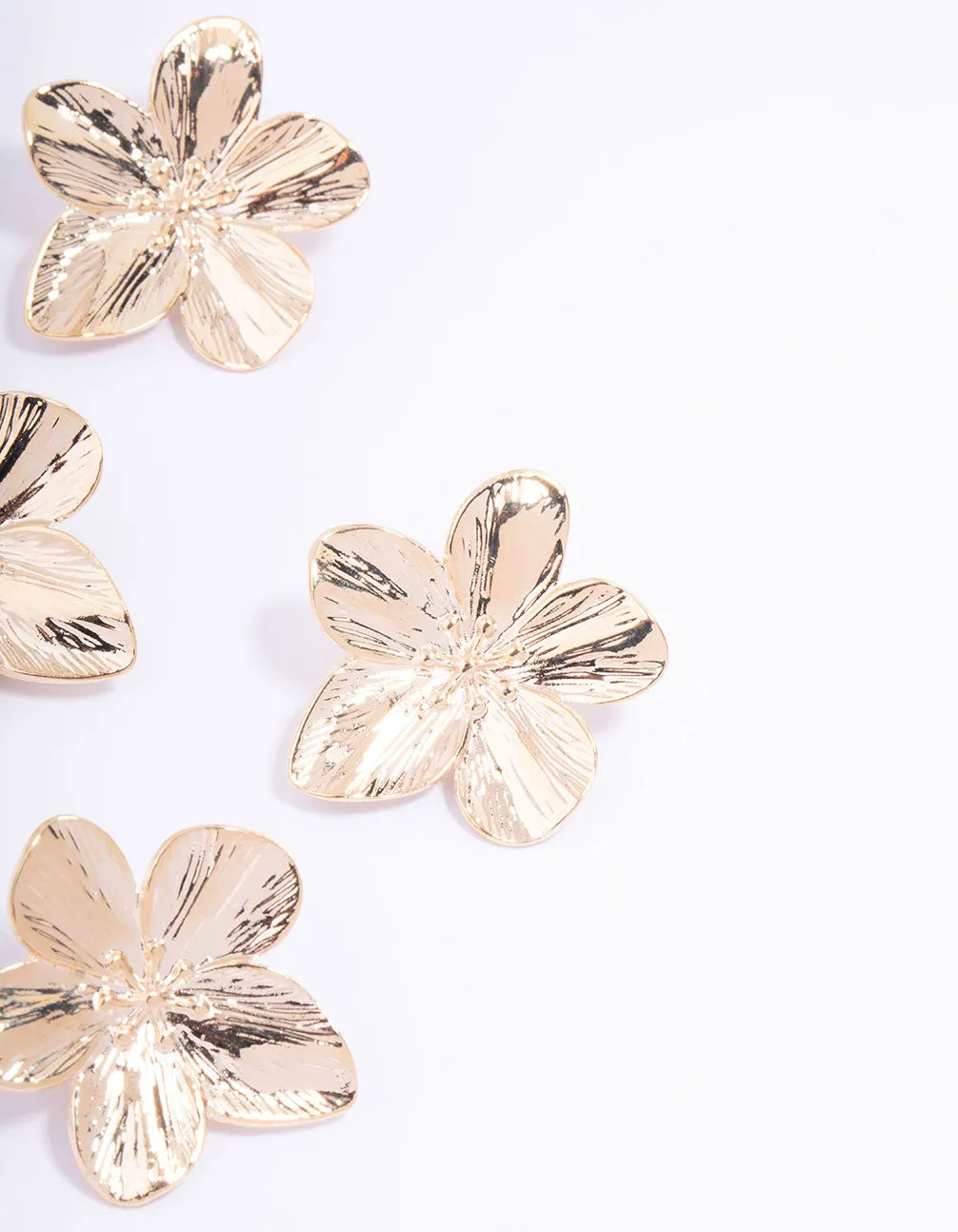 Gold Detail Flower Hair Clip 4-Pack