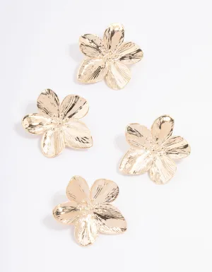 Gold Detail Flower Hair Clip 4-Pack