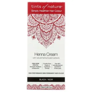 Henna Cream Black 2.46 Oz By Tints of Nature