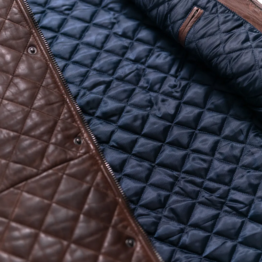 Highlands Quilted Leather Vest | Mahogany Brown