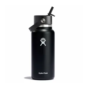 Hydro Flask 32 oz Wide Mouth with Flex Straw Cap - BLACK