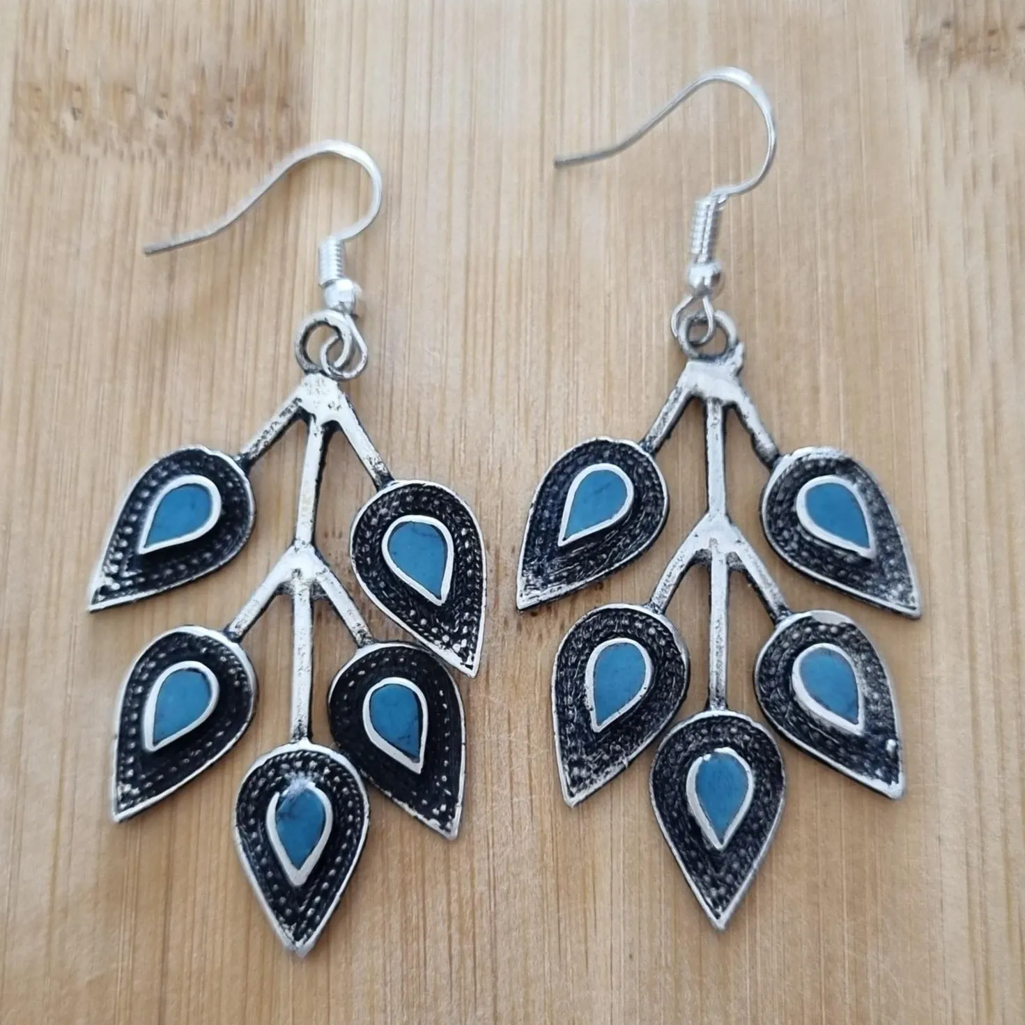 Kuchi Leaf Tribal Earrings