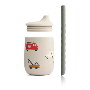 Liewood Ellis Sippy Cup | Emergency Vehicle /Sandy