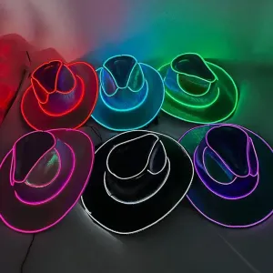 Light Up Holographic Adult Cowboy Hats