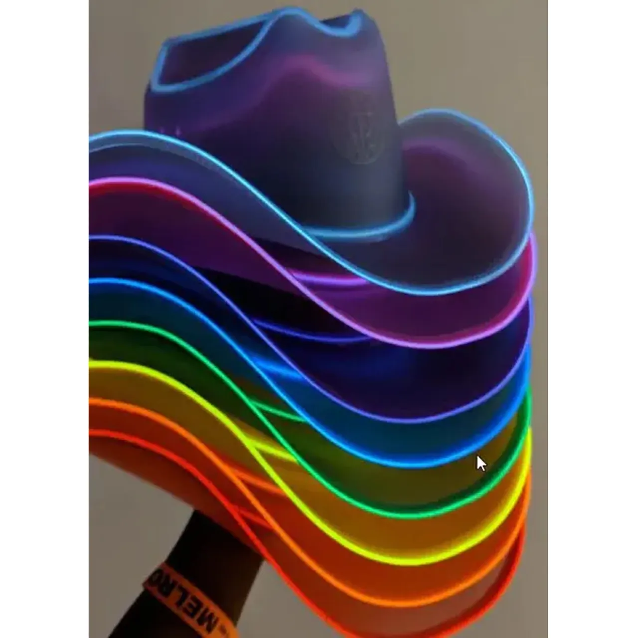 Light Up Holographic Adult Cowboy Hats