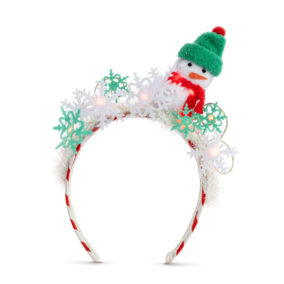 Lit Snowflakes  with Snowman Headband