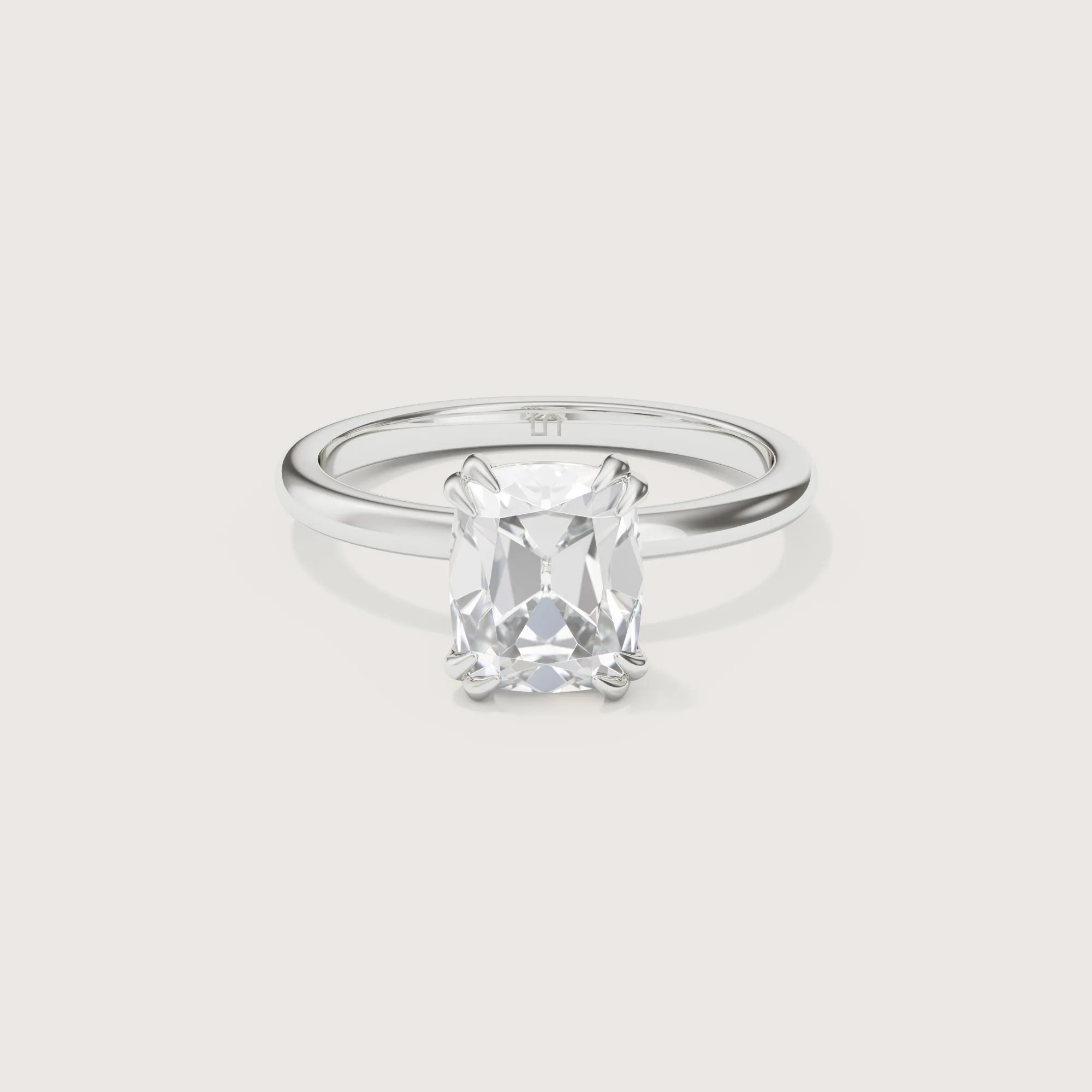 Lotus Antique Cut Cushion Solitaire