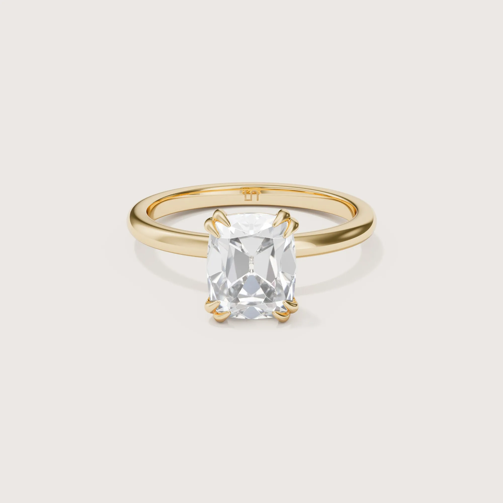 Lotus Antique Cut Cushion Solitaire