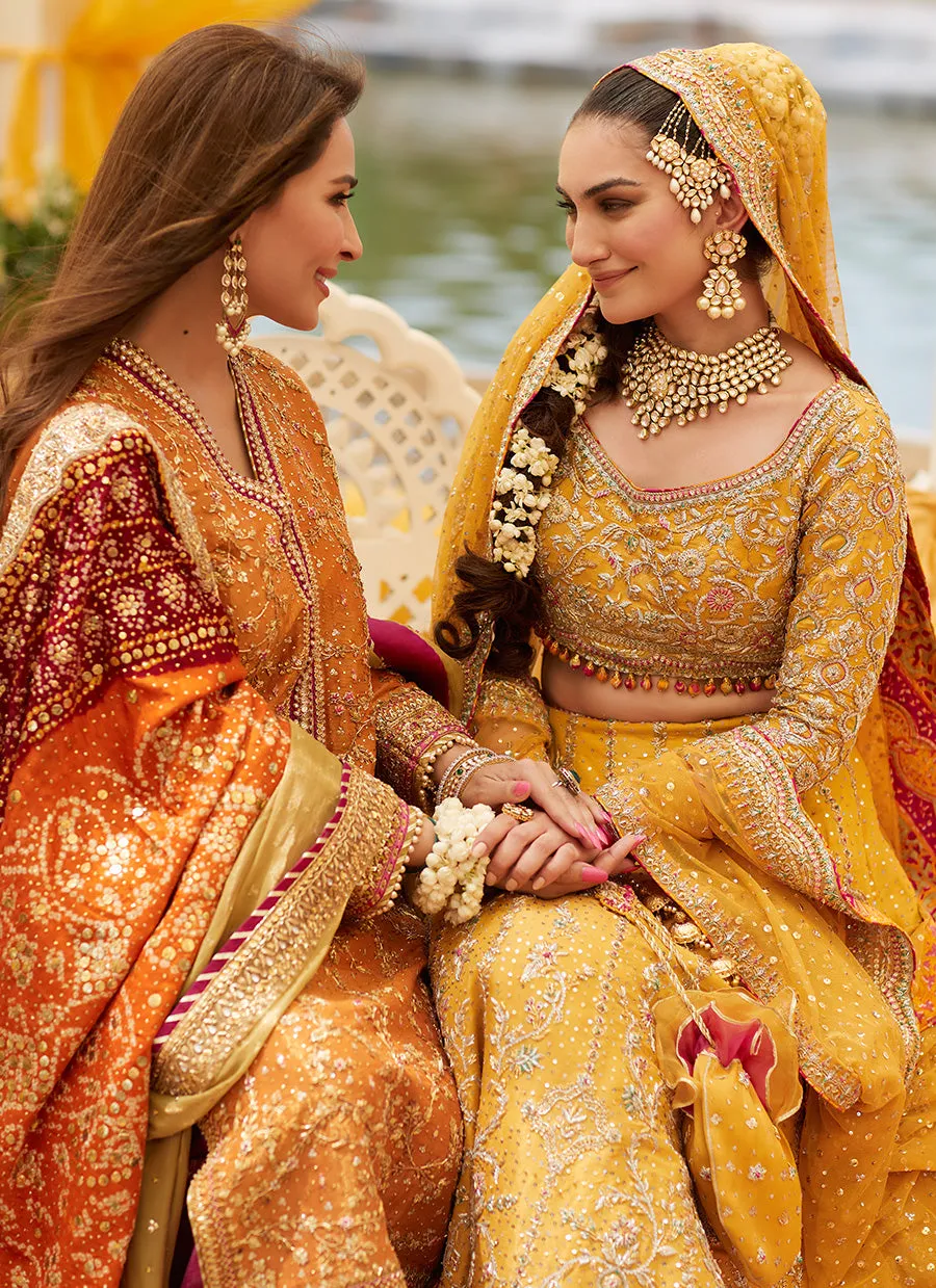 Marigold Bridal Lengha choli