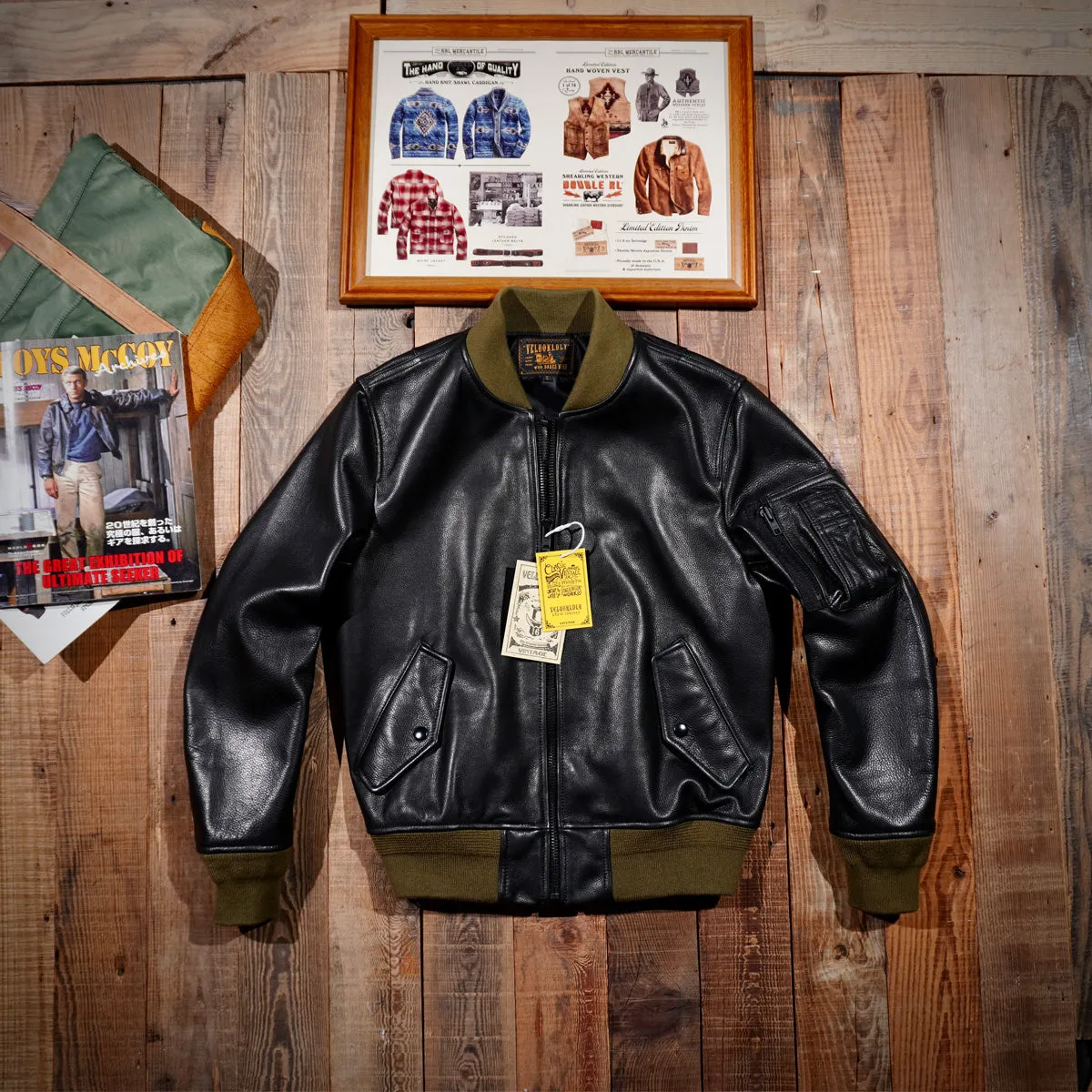 Men's MA-1 Bomber Leather Jacket