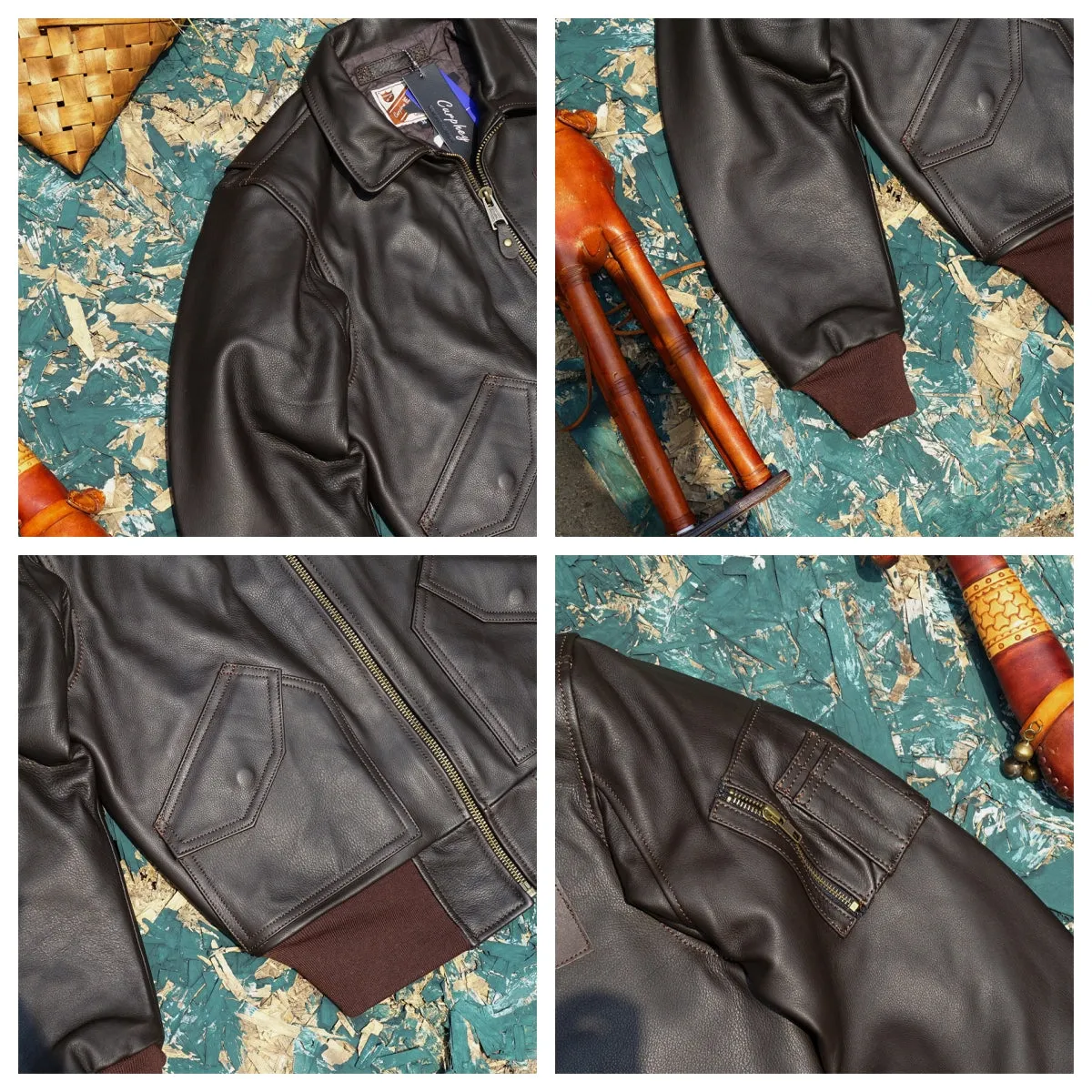 Men's MA-2 Bomber Leather Jacket