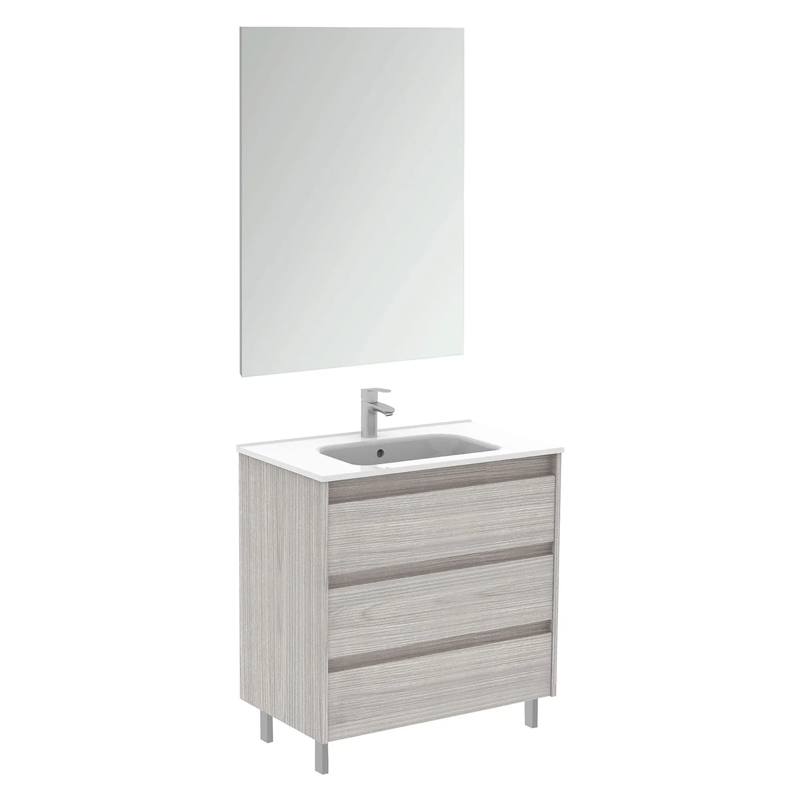 Modern 32 in. Freestanding 3 Drawers Sandy Grey Vanity Base Cabinet Sansa by Royo