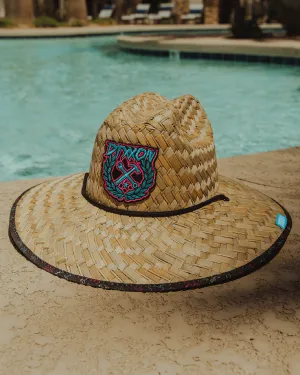 Neon Flamingos Straw Sun Hat