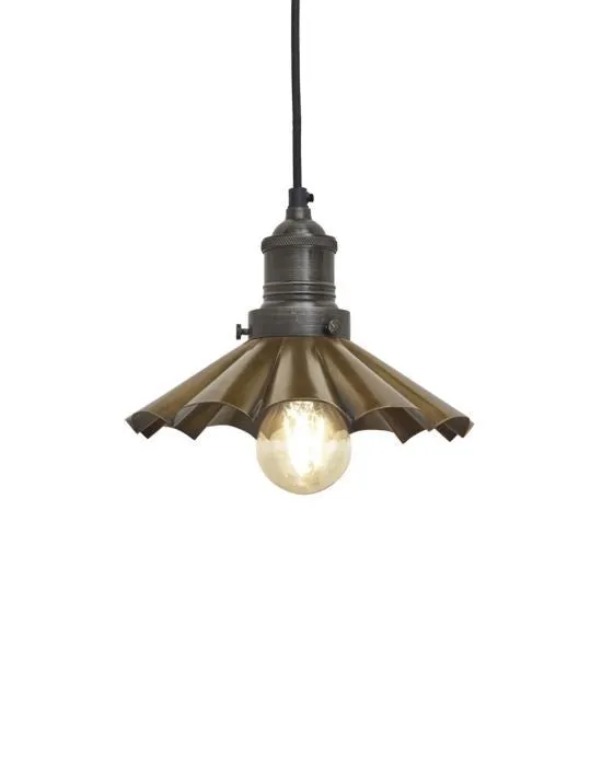 Outlet Brooklyn Vintage Umbrella Lampshade Pendant Light - Brass Shade - Pewter Holder