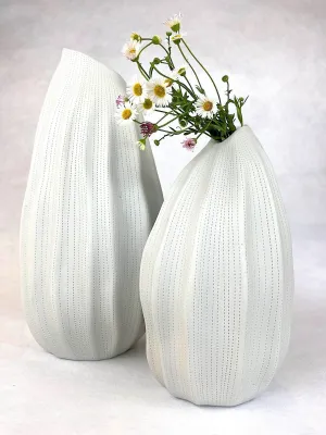 Pod Vase | White Etched