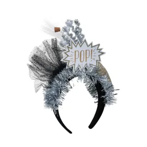 "POP" Champagne Lit Headband Fun Holiday Party Attire