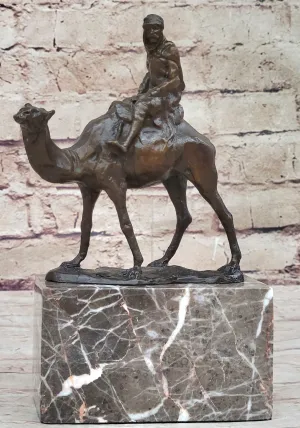 RARE Franz Bergman Austrian Bronze Orientalist Horse & Rider Statue Sculpture