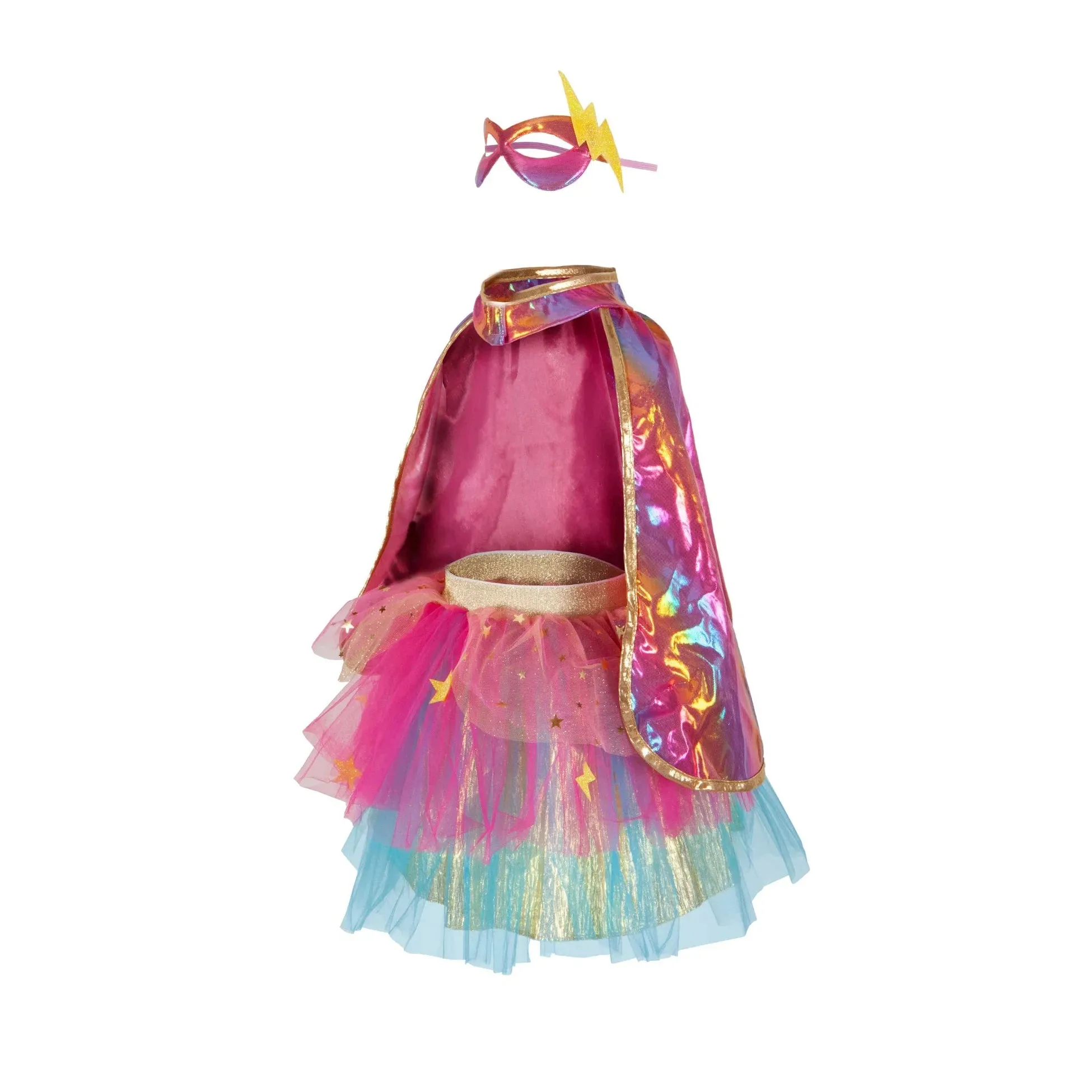 super duper tutu cape mask - metallic pink and gold