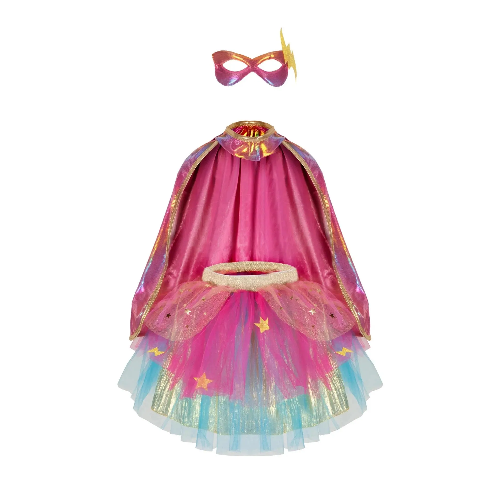 super duper tutu cape mask - metallic pink and gold