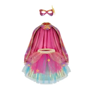 super duper tutu cape mask - metallic pink and gold