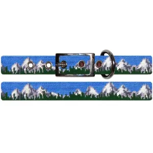 Tetons Needlepoint Dog Collar