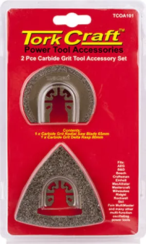 TORK CRAFT QUICK CHANGE OSCILATING CARBIDE GRIT ACCESSORY KIT 2PC TCOA101