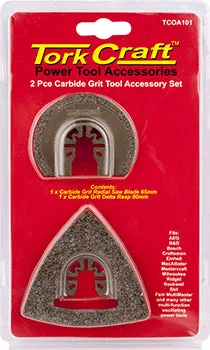 TORK CRAFT QUICK CHANGE OSCILATING CARBIDE GRIT ACCESSORY KIT 2PC TCOA101