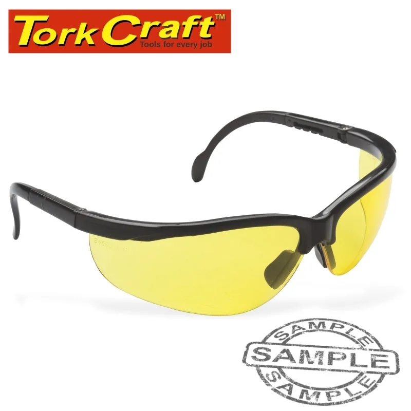 TORK CRAFT SAFETY EYEWEAR GLASSES YELLOW B5233