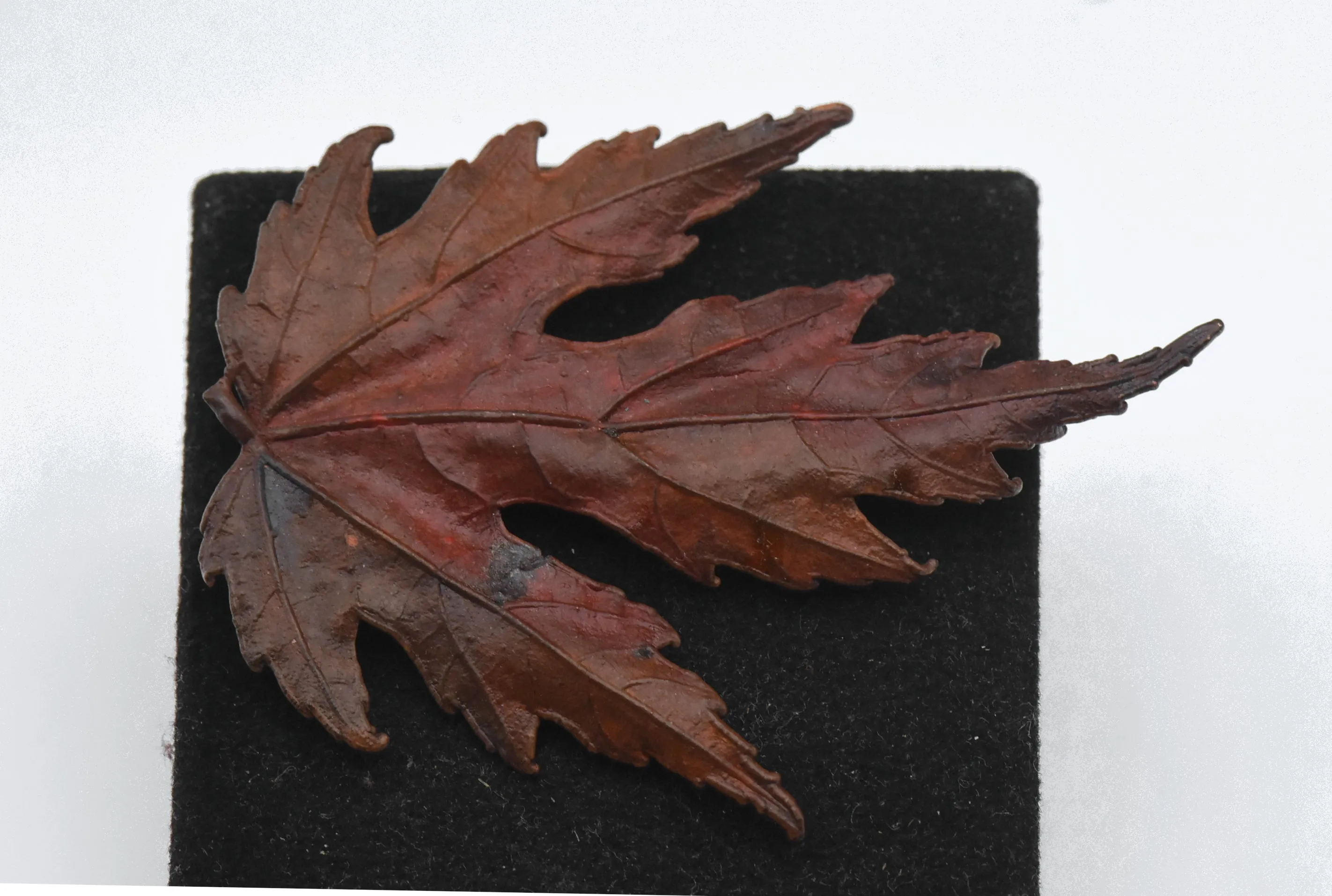 Vintage Copper Enameled Maple Leaf Brooch/Pendant