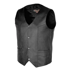 VL901S Vance Leather Men's Basic Leather Plain-Side Vest